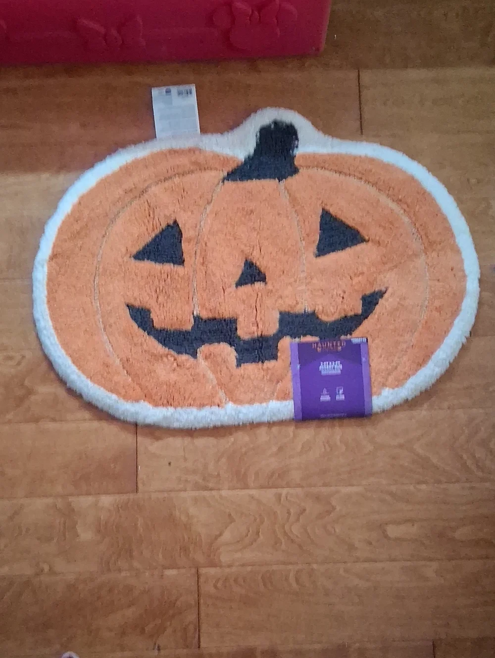 Jack-o'-Lantern Pumpkin Shaped Halloween Rug - Orange & Black